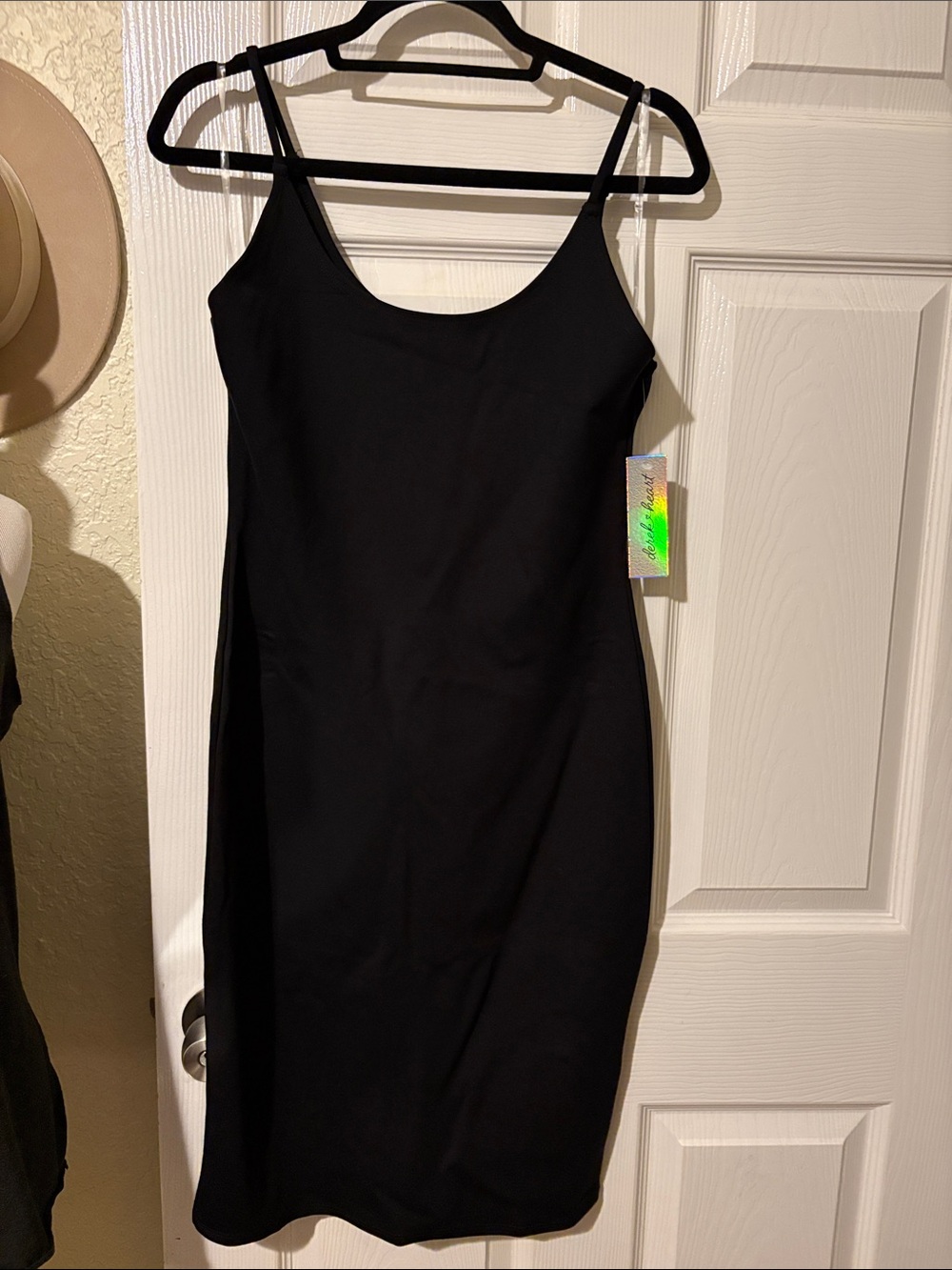 Derek Heart Black Spaghetti-Strap Midi Dress